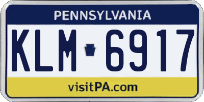 PA license plate KLM6917