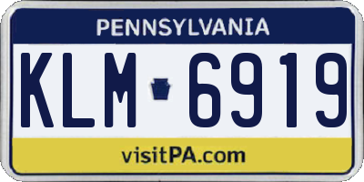 PA license plate KLM6919