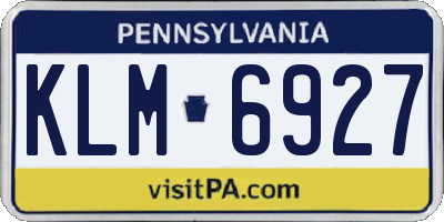 PA license plate KLM6927
