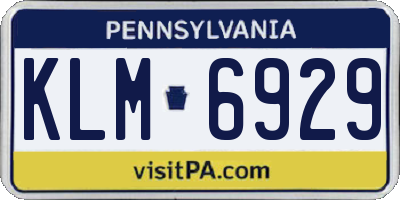 PA license plate KLM6929