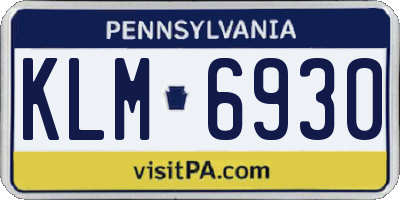 PA license plate KLM6930