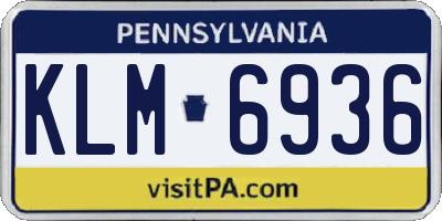 PA license plate KLM6936