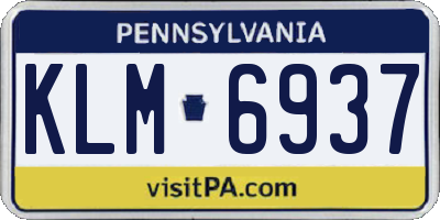 PA license plate KLM6937