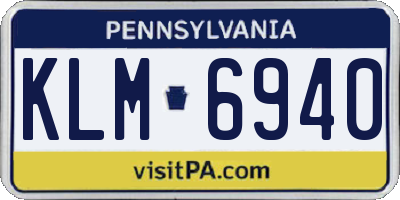 PA license plate KLM6940