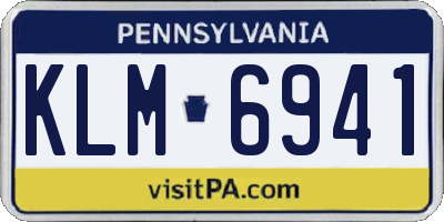 PA license plate KLM6941