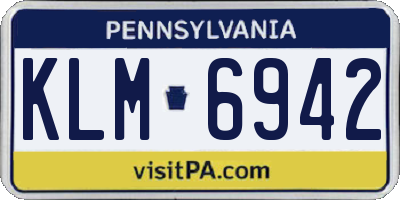 PA license plate KLM6942