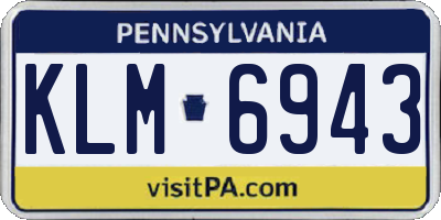 PA license plate KLM6943