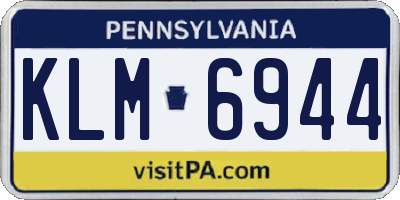 PA license plate KLM6944