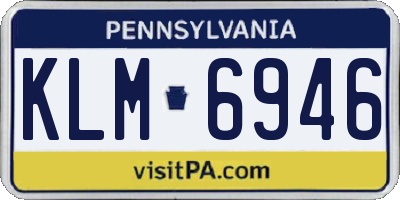 PA license plate KLM6946
