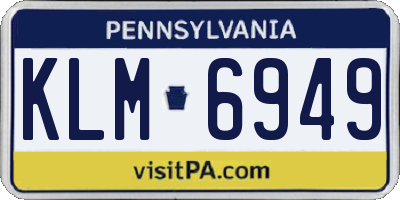 PA license plate KLM6949
