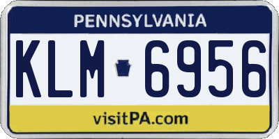 PA license plate KLM6956