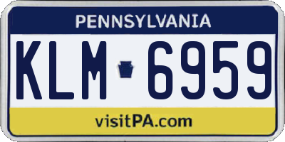 PA license plate KLM6959