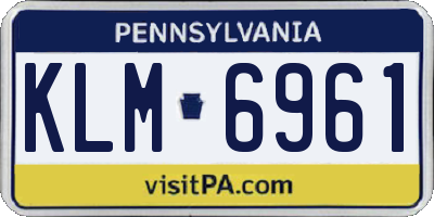 PA license plate KLM6961