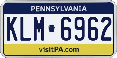 PA license plate KLM6962
