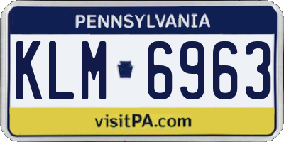 PA license plate KLM6963