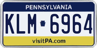 PA license plate KLM6964