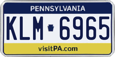 PA license plate KLM6965