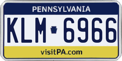 PA license plate KLM6966