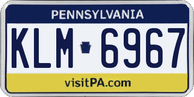 PA license plate KLM6967
