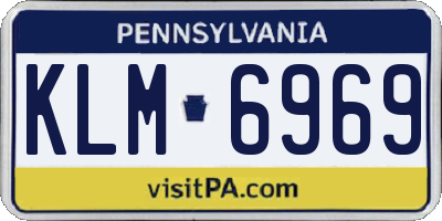 PA license plate KLM6969