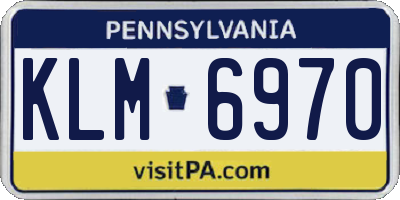 PA license plate KLM6970