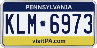 PA license plate KLM6973