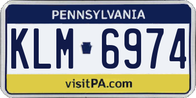 PA license plate KLM6974