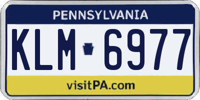 PA license plate KLM6977