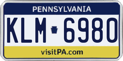 PA license plate KLM6980