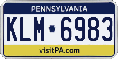 PA license plate KLM6983