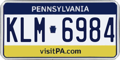 PA license plate KLM6984