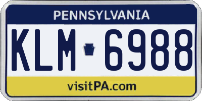 PA license plate KLM6988