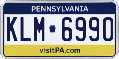 PA license plate KLM6990