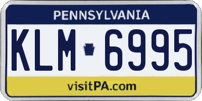 PA license plate KLM6995
