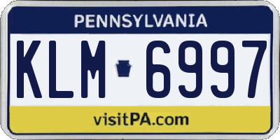 PA license plate KLM6997