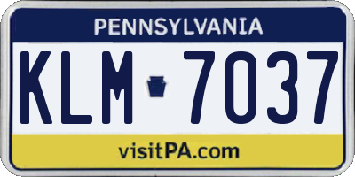 PA license plate KLM7037