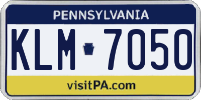 PA license plate KLM7050