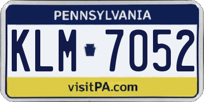 PA license plate KLM7052