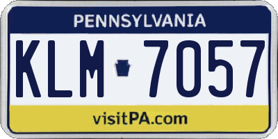 PA license plate KLM7057