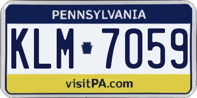 PA license plate KLM7059