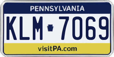 PA license plate KLM7069
