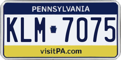 PA license plate KLM7075