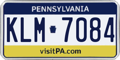 PA license plate KLM7084