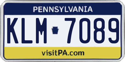 PA license plate KLM7089