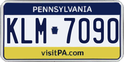 PA license plate KLM7090