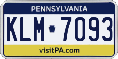 PA license plate KLM7093
