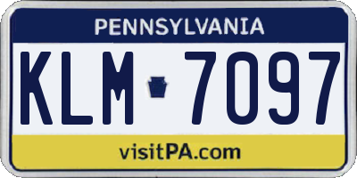 PA license plate KLM7097