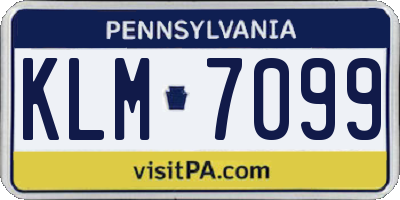 PA license plate KLM7099