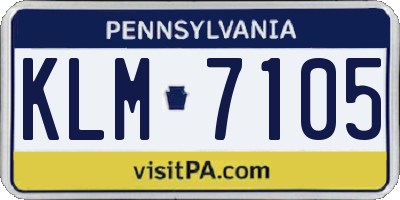 PA license plate KLM7105