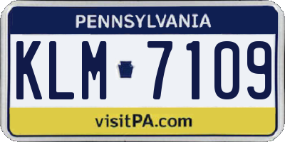 PA license plate KLM7109
